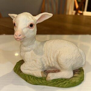 Boehm Porcelain Baby Lamb Figurine, 400-97 USA Hand Painted Farm Animal, Vintage